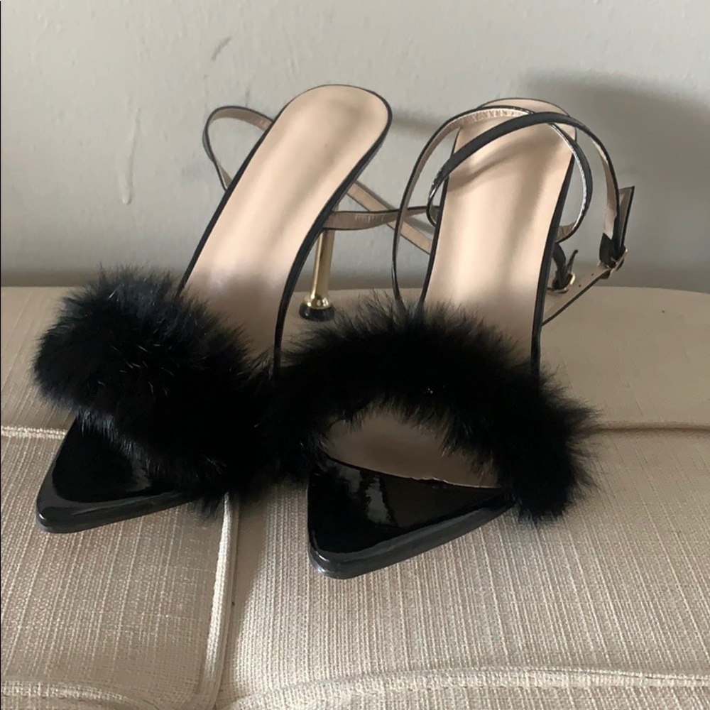 Black pointy toe heels